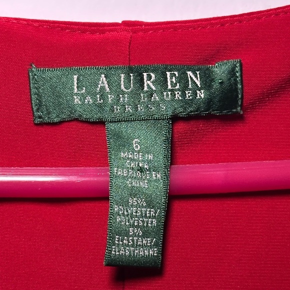 Ralph Lauren LRL Scarlet Red Cowl Neck Rusching Classy Knee Length Dress Size 6 - Picture 4 of 13